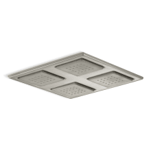 WaterTile Rain 9-7/8" Square 2.4 GPM Overhead Showering Panel with Four 22-Nozzle Fully Adjustable Sprayheads Featuring MasterClean Sprayfaces