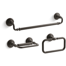 Artifacts 18" Towel Bar, Towel Ring, and Pivoting Toilet Paper Holder Bundle