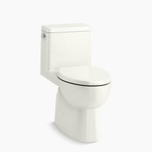 Reach 1.28 GPF One-Piece Compact Elongated Chair Height Toilet with Skirted Trapway and Left Hand Trip Lever - Seat Included