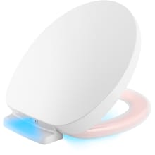 PureWarmth Round Closed-Front Heated Toilet Seat with Soft Close Lid, Quick Release, and Night Light