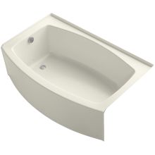 Expanse Collection 60" Curved Integral Apron Bath Tub with Left Hand Drain