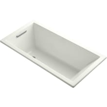 Underscore Collection 60" Drop In Deep Soaker Bath Tub with Slotted Overflow and Reversible Drain