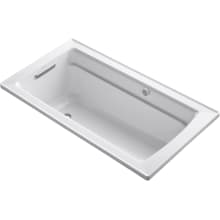 Archer 60" Drop In Acrylic Air Tub with Reversible Drain and Overflow - Comfort Depth Design