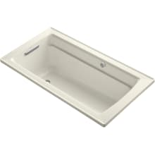 Archer 60" Drop In Acrylic Air Tub with Reversible Drain and Overflow - Comfort Depth Design