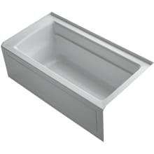 Archer 60" Three Wall Alcove Acrylic Air Tub with Right Drain and Overflow - Comfort Depth Design