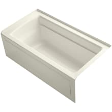 Archer 60" Three Wall Alcove Acrylic Air Tub with Right Drain and Overflow - Comfort Depth Design and Bask Heated Surface Technology