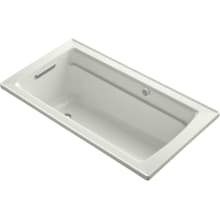 Archer 60" Drop In Acrylic Air Tub with Reversible Drain and Overflow - Comfort Depth Design and Bask Heated Surface Technology