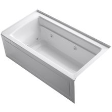 Archer Collection 60" Three Wall Alcove Jetted Whirlpool Bath Tub with Right Side Drain