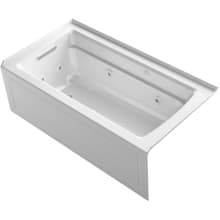 Archer 60" Three Wall Alcove Acrylic Air/Whirlpool Tub with Left Drain and Overflow - Comfort Depth Design
