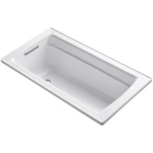 Archer Collection 60" Drop In Soaker Bath Tub with Armrests, Lumbar Support and Reversible Drain