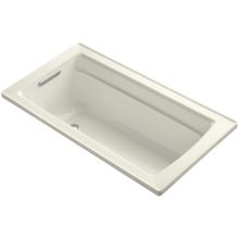 Archer Collection 60" Drop In Soaker Bath Tub with Armrests, Lumbar Support and Reversible Drain