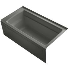 Archer 60" Alcove Soaking Bath Tub with Bask Heating and Right Drain