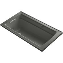 Archer 60" Drop In Soaking Bath Tub with Bask Heating and Reversible Drain