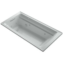 Archer Collection 72" Drop In Jetted Whirlpool Bath Tub with Reversible Drain