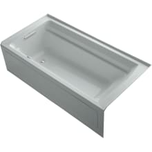 Archer 72" Three Wall Alcove Acrylic Air Tub with Left Drain and Overflow - Comfort Depth Design