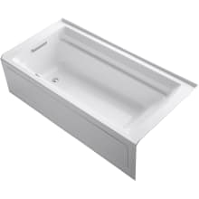 Archer 72" Three Wall Alcove Acrylic Air Tub with Left Drain and Overflow - Comfort Depth Design and Bask Heated Surface Technology
