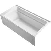 Archer 72" Three Wall Alcove Acrylic Air Tub with Right Drain and Overflow - Comfort Depth Design