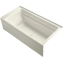 Archer 72" Three Wall Alcove Acrylic Air Tub with Right Drain and Overflow - Comfort Depth Design