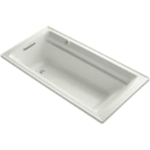 Archer 72" Drop In Acrylic Air Tub with Reversible Drain and Overflow - Comfort Depth Design and Bask Heated Surface Technology