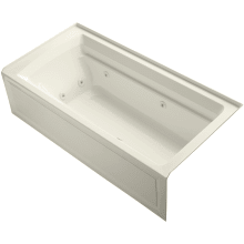 Archer Collection 72" Three Wall Alcove Jetted Whirlpool Bath Tub with Right Side Drain