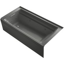 Archer Collection 72" Three Wall Alcove Jetted Whirlpool Bath Tub with Left Side Drain