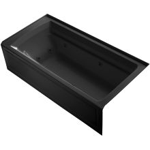 Archer Collection 72" Three Wall Alcove Jetted Whirlpool Bath Tub with Right Side Drain
