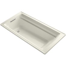 Archer Collection 72" Drop In Soaker Bath Tub with Slotted Overflow, Armrests, Lumbar Support and Textured Bottom