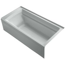 Archer Collection 72" Three Wall Alcove Soaker Bath Tub with Slotted Overflow, Armrests, Lumbar Support, Textured Bottom and Right Hand Drain