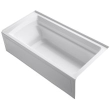 Archer 72" Alcove Soaking Bath Tub with Bask Heating and Right Drain