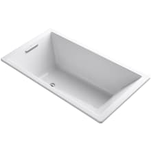 Underscore Collection 66" Drop In Acrylic Bath Tub With Molded Lumbar Support and Reversible Drain