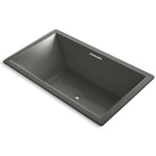 Underscore Collection 72" Drop In Acrylic Bath Tub With Molded Lumbar Support and Center Drain