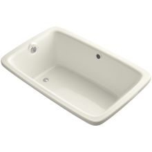 Bancroft Collection 66" Drop In BubbleMassage Bath Tub with Reversible Drain, Integral Heater and 122 Air Jets