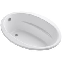 Sunward Collection 60" Drop In Soaking Bath Tub with Reversible Drain