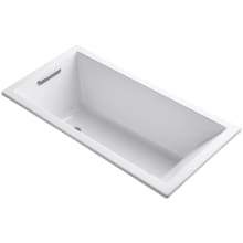 Underscore Rectangle 60" Drop In Acrylic Air Tub with Reversible Drain and Overflow