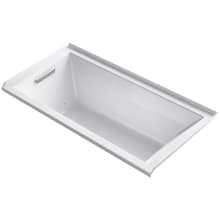 Underscore Rectangle 60" Three Wall Alcove Acrylic Air Tub with Left Drain and Overflow