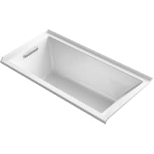 Underscore 60" Drop In, Three Wall Alcove Acrylic Experience Tub with Left Drain and Overflow
