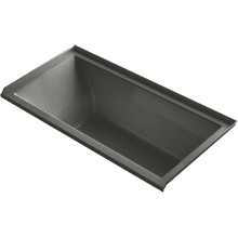 Underscore 60" Drop In, Three Wall Alcove Acrylic Experience Tub with Right Drain and Overflow