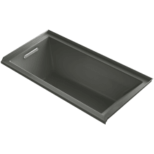 Underscore 60" Soaking Tub with Left Drain, Bask Heating, and VibrAcoustic Technology