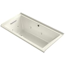 Underscore Rectangle 60" Three Wall Alcove Acrylic Air / Whirlpool Tub with Left Drain and Overflow