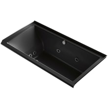 Underscore Rectangle 60" Three Wall Alcove Acrylic Air / Whirlpool Tub with Right Drain and Overflow