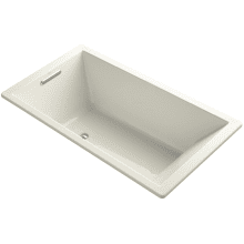 Underscore Rectangle 66" Drop In Undermount Acrylic Soaking Tub with Reversible Drain and Overflow