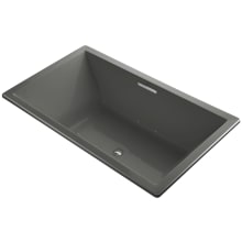Underscore Rectangle 72" Drop In Acrylic Air Tub with Center Drain and Overflow
