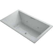 Underscore 72" Drop In, Undermount Acrylic Experience Tub with Center Drain and Overflow