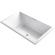 Underscore Rectangle 72" Drop In Acrylic Air / Whirlpool Tub with Center Drain and Overflow