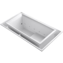 Sok Collection 75" Undermount or Drop In Effervescence Air Bath Tub with Right Hand Drain