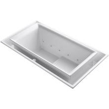 Sok Collection 75" Undermount or Drop In Effervescence Bath Tub with Left Side Drain