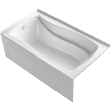 Mariposa 66" Alcove Acrylic Air Tub with Left Drain and Overflow