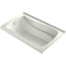 Mariposa 60" Alcove Acrylic Air Tub with Left Drain and Overflow