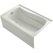 Mariposa Collection 60" Three Wall Alcove Jetted Whirlpool Bath Tub with Left Side Drain