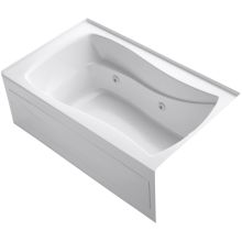 Mariposa Collection 60" Three Wall Alcove Jetted Whirlpool Bath Tub with Right Side Drain